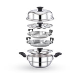 Triply Stainless Steel Multi Kadai With Lid 28cm ( 25% Off )- Maxima Cookware