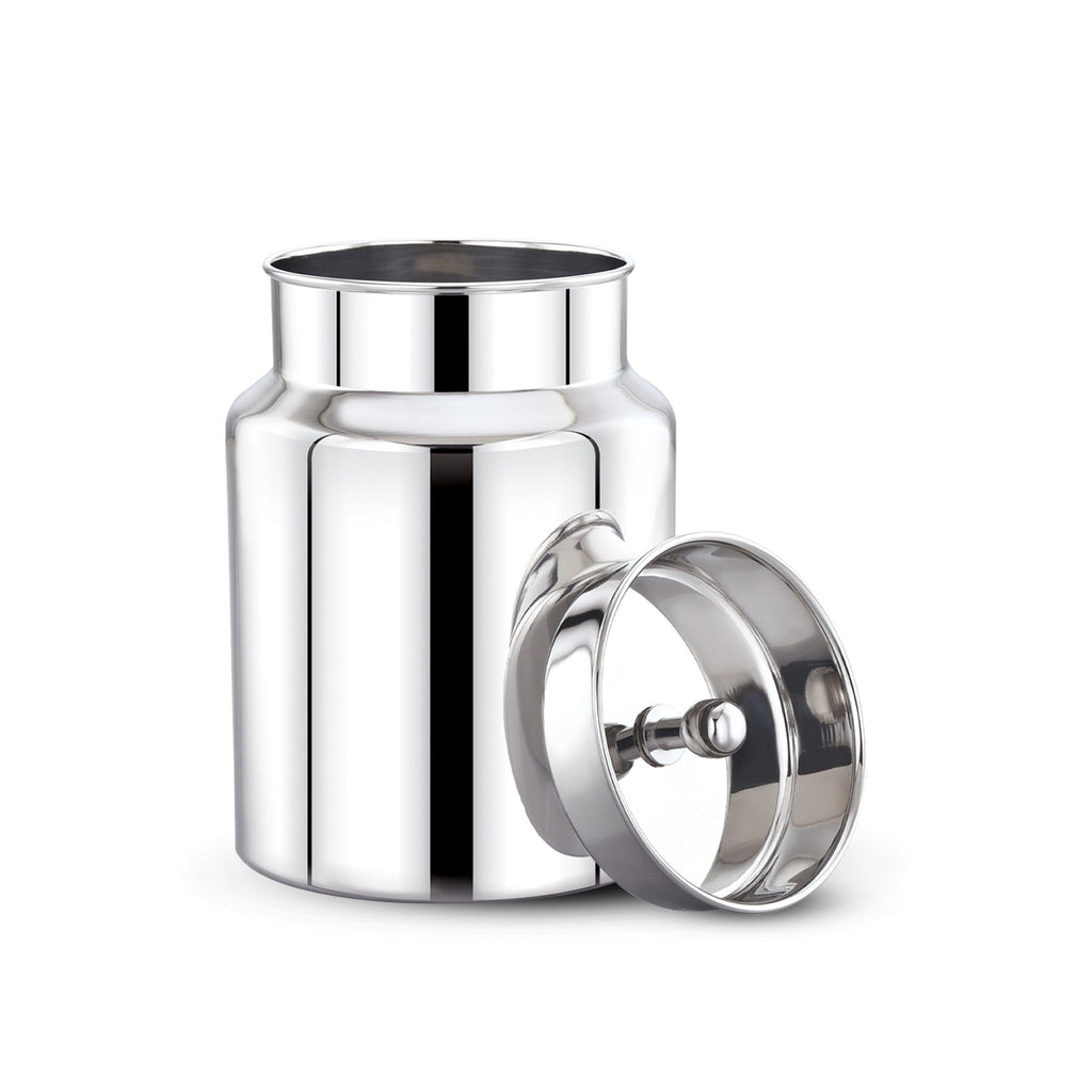 SS Barni Without Handle Storage Can/Ghee Can with Lid
