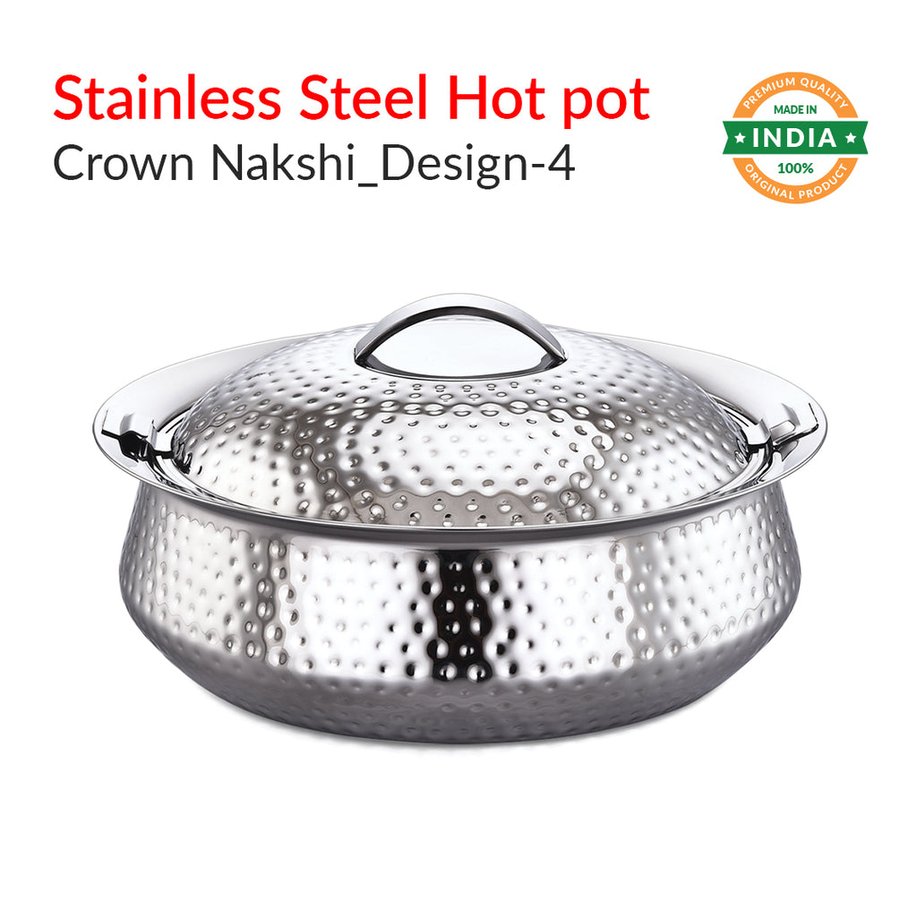 Prime Series Crown Nakshi Stainless Steel Hotpot ( 20% OFF ) Design 4- Maxima World
