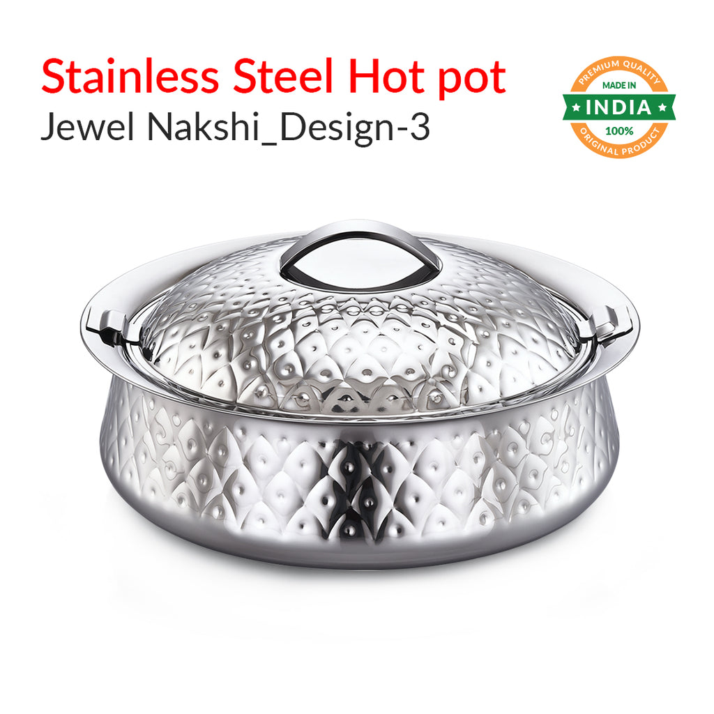 Prime Series Jewel Nakshi Stainless Steel Hotpot ( 20% OFF ) Design 3- Maxima World
