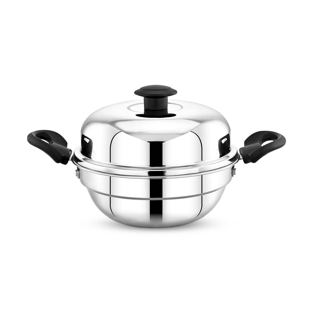 Maxima - Triply Stainless Steel Multi Kadai 20 cm (Induction Friendly)