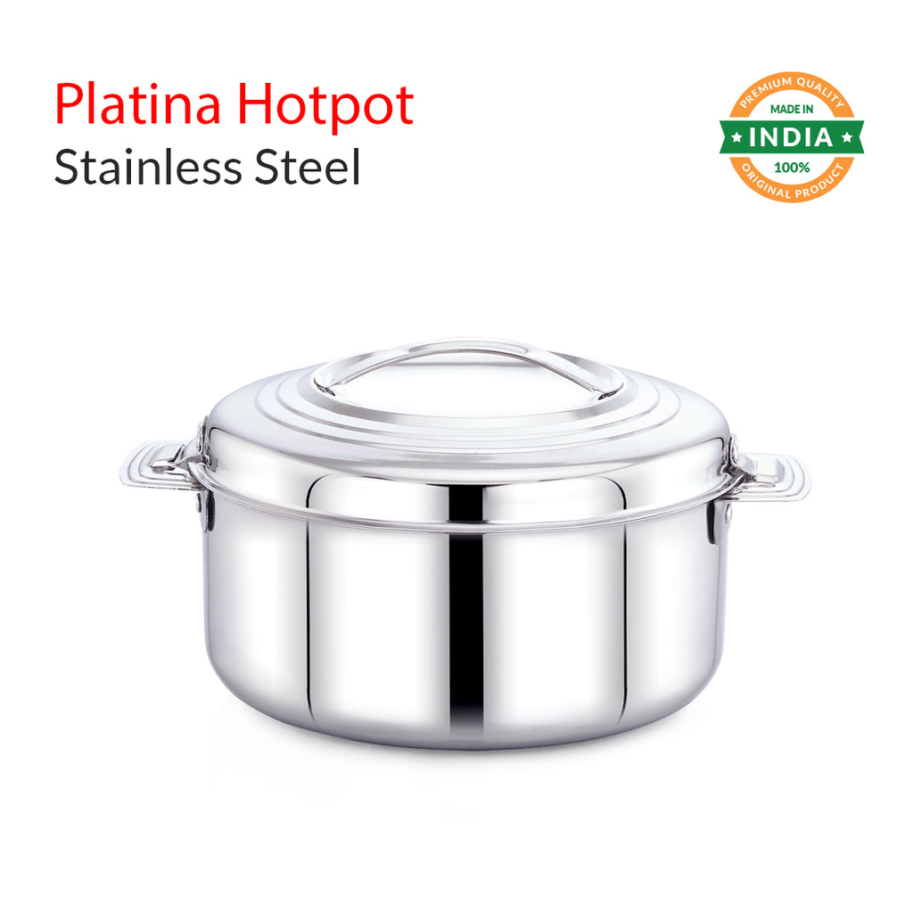 Platina Double Walled Stainless Steel Casserole Hotpot-(20 % off)- Maxima Kitchenware