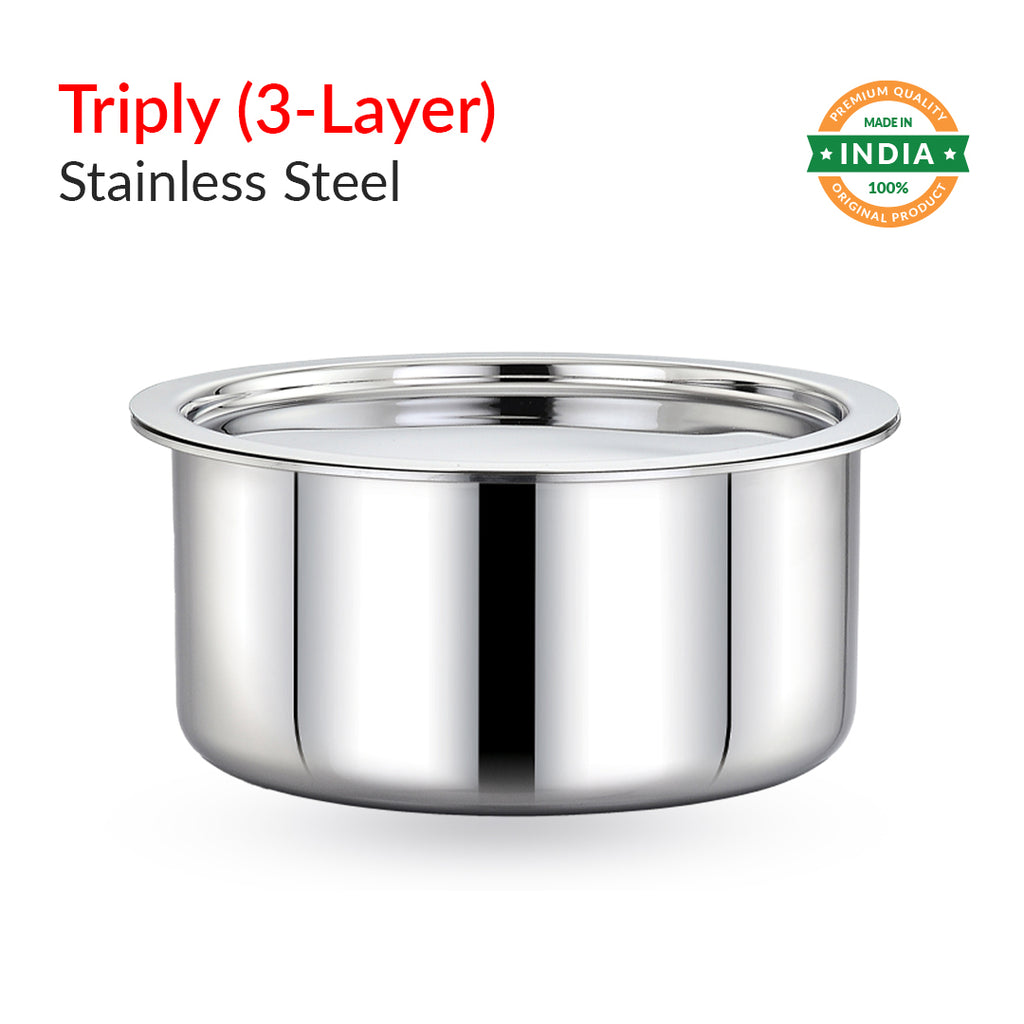 Triply Stainless Steel Tope/Patila With Lid ( 25% Offer )- Maxima Cookware